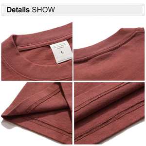 เสื้อยืดผ้าฝ้ายไม่มีกรดฮิปฮอปสตรีทแวร์แบบกำหนดเองได้310แกรมเฮฟวี่เวท - Product Image 4