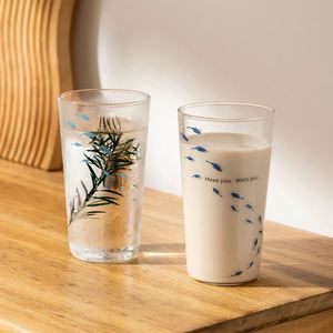 Tasse en verre borosilicate transparente, nouveau design poisson, minimaliste, pour café et lait au bureau - Product Image 4