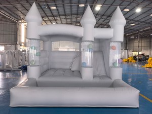 Château sautant plein d'entrain blanc commercial Chambre <span class=keywords><strong>gonflable</strong></span> commerciale <span class=keywords><strong>de</strong></span> rebond <span class=keywords><strong>de</strong></span> PVC avec le puits <span class=keywords><strong>de</strong></span> glissière et <span class=keywords><strong>de</strong></span> boule - Product Image 5