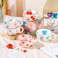 Usine En Gros Fleur Rétro Design Tasse En Céramique Irrégulière À La Main Creative De Luxe En Céramique Tasses À Café