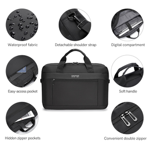 Logo personalizzato nuovo <span class=keywords><strong>Designer</strong></span> di grandi dimensioni portatili da uomo di lusso a spalla impermeabile Business Office valigetta borsa per Laptop per uomo - Product Image 2