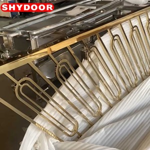 Rampe d'escalier artistique sur mesure en <span class=keywords><strong>acier</strong></span> inoxydable 304, pour villa, centre commercial, extérieur, haute résistance, soudée, installation facile, design moderne - Product Image 1