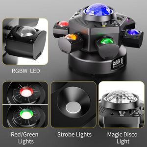 Luz LED DJ Multifunción de 150W con Control Remoto, 6 Brazos Móviles, DMX512, Patrones de Haz, <span class=keywords><strong>Efecto</strong></span> de Puntos y Bola Mágica - Product Image 3