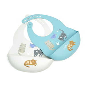 100% biologica in Silicone per uso alimentare bavaglini impermeabili per bambini e alimenti per l'alimentazione di bavaglini colorati in Silicone con bottoni - Product Image 4