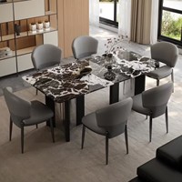 Table à manger rectangulaire moderne en marbre, fabriquée en Chine, pour salle à manger, mobilier de salle à manger