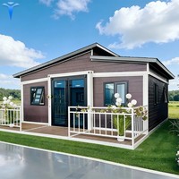 Maison mobile préfabriquée isolée de 40 pieds sur 20 pieds, étanche, avec 1 chambre, 2, 3, 4 ou 5 chambres, type villa ou unité d'habitation complémentaire, maison conteneur préfabriquée
