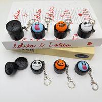Porte-clés lumineux LED en forme de boulette pour Halloween, jouet sensoriel anti-stress, breloque de sac mignonne