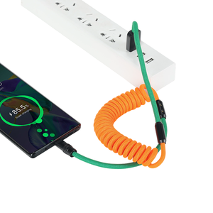 Bán buôn vỏ nhôm siêu nhanh USB để loại C sạc mùa xuân có thể thu vào cáp dữ liệu complitable với Android - Product Image 4