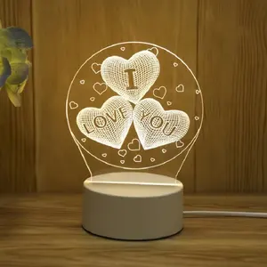 Newish Creative 3D Anime Lamparas Acrílico Mesa Escritorio Lámpara de Navidad Decoración de la habitación Niños Led Foto Luz de noche personalizada