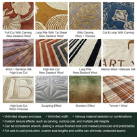 Tapis en laine de Nouvelle-Zélande rayé sur mesure, tufté à la main, à poils épais, pour salon, tapis de luxe en laine pour la décoration de la maison et des hôtels