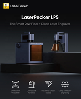 Graveur laser double LaserPecker LP5 20W, machine de marquage laser pour bijoux, anneaux, métal, bois, verre, cuir, plastique, feuilles