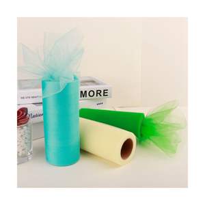 100 פוליאסטר צבעוני טול בד רול טריקו טול רול לחתונה שמלת שולחן חצאית - Product Image 1