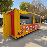 Restaurant-bar mobile modulaire en conteneur avec cuisine complète, structure en acier préfabriquée, solution clé en main pour food truck