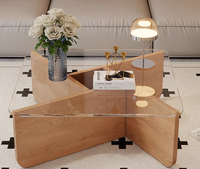Table basse moderne minimaliste carrée en verre trempé résistant aux rayures, petite taille, style italien, pour salon