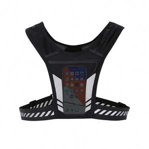 Nouveauté, vente chaude, gilet réfléchissant, sac à dos de course, gilet de course, sac de poitrine pour téléphone portable, harnais, sac d'hydratation, gilet de course noir - Product Image 5