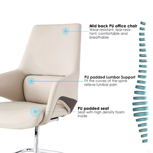 Fauteuil <span class=keywords><strong>de</strong></span> Direction Ergonomique à Dossier Moyen pour PDG, Chaise <span class=keywords><strong>de</strong></span> <span class=keywords><strong>Bureau</strong></span> Pivotante, Ensemble <span class=keywords><strong>Bureau</strong></span> et Chaise - Product Image 6