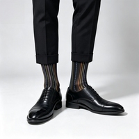 Chaussettes habillées japonaises vintage en nylon pour hommes, montantes au-dessus du genou, élastiques, transparentes, respirantes, pour tenue de ville et décontractée