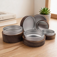 Ensemble pot à miel et cuillère en bois d'olivier sculpté et noyer, style vintage, origine tunisienne, cadeau pour maman, fête des mères, heure du thé, pique-nique, avec pots en aluminium