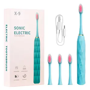 Sonic Toothbrushes Adult Soft With 4 PSC Brush Heads 6 Modes Electric Toothbrush USB Charging Toothbrush Set Customize Logo