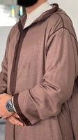 Djellaba marocaine traditionnelle faite à la main avec capuche, modeste, respirante, antistatique, en polyester, idéale pour l'hiver, l'Aïd et la mosquée, ODM