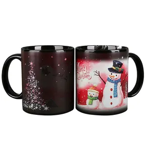 升华陶瓷杯魔法，陶土咖啡杯，圣诞马克杯套装促销礼品