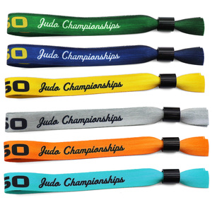 Wholesale Custom Polyester Woven Wristbands Digital Printing Hook Factory Price <b>for</b> Festival Events Personalised Wristbands - Product Image 1