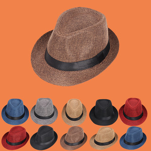 Sombrero de paja de Panamá de moda al por mayor, gorra de verano para playa, sombrero vaquero unisex de ala ancha estilo gangster - Product Image 1