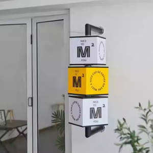 Ngoài trời không thấm nước 4 mặt xoay dẫn ánh sáng hộp vuông quảng cáo hiển thị cho nhà hàng treo cài đặt - Product Image 3