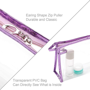Custom Logo Transparent Plastic Makeup <b>Bags</b> Clutch Waterproof <b>Make</b> <b>up</b> <b>Bag</b> Pvc Travel Cosmetic With Zipper - Product Image 4