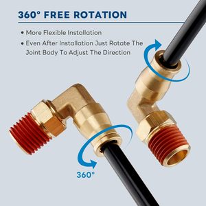 Boeray RP1000 <b>Quick</b> Push Connect Brass Straight Joint DOT Approved Male <b>Connector</b> for Truck Industrial Air Systems 300 PSI - Product Image 4