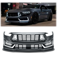 Nuevo Kit de Parachoques Delantero Estilo Dark Horse con Luces LED y Rejilla para Mustang 2024-2025, Material PP Negro Sin Pintar