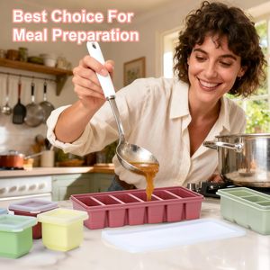 Ensemble de 6 bacs de congélation en silicone pour cubes de soupe, moules de congélation, contenants de congélation pour soupe avec couvercles - Product Image 4