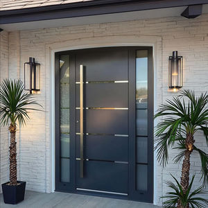 Portes d'entrée extérieures modernes en acier inoxydable ZS personnalisées, antivol, sécurité, finition intérieure, jardin, garantie 5 ans - Product Image 4