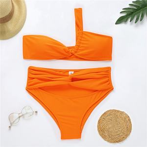 Traje de Baño Bikini Transparente para Mujer, Diseño de Diseñador, con Detalle de Lazos Múltiples, Spandex/Poliéster, Secado Rápido, Tirantes en V - Product Image 2