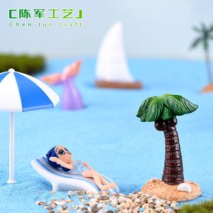 Série Weijin Beach Ocean: Sirènes mignonnes, queues de <span class=keywords><strong>baleine</strong></span>, voiliers, yachts, phares, dauphins, artisanat et ornements en résine - Product Image 3