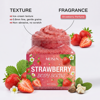 Gommage corporel au sucre de fraise et vitamine C, exfoliant, éclaircissant et hydratant, avec logo personnalisé, marque privée, gommage corporel exfoliant au sel