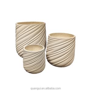 กระถางต้นไม้ไฟเบอร์เคลย์ขนาดใหญ่ ขายดี สำหรับปลูกต้นไม้ในร่มและกลางแจ้ง พร้อมลวดลายตกแต่ง สำหรับบ้านและเรือนเพาะชำ - Product Image 1