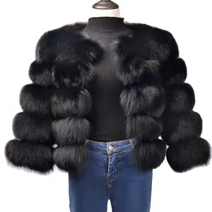 Abrigo de piel sintética para mujer, chaqueta de piel de visón de longitud media