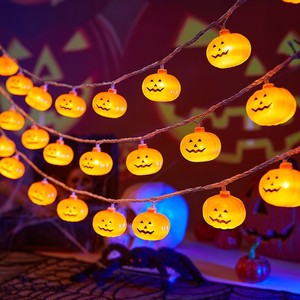 Décorations de fête pour l'intérieur et l'extérieur, lanternes, citrouilles, chauves-souris, fantômes, lumières LED d'Halloween, guirlandes lumineuses en forme d'araignée, imperméables - Product Image 5