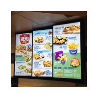 Cadre photo A4 ultra-fin avec éclairage LED, cadre en aluminium à clipser, panneau de menu de restaurant, verre trempé, boîte à lumière LED