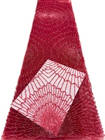 Tissu en dentelle brodée perlée couleur or champagne 100% polyester, luxueux et élégant pour robes de mariée