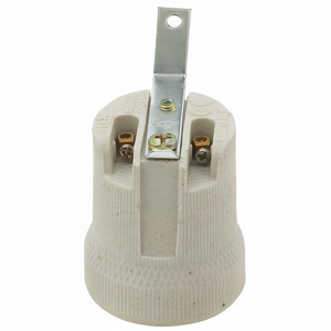 Douille de lampe E27 en porcelaine avec base à vis en métal pour luminaires - Product Image 2