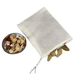 Tea Bag Organic Customized Organic Cotton Muslin Bath Tea Bag Drawstring Reusable Cotton Tea Bags