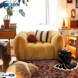 Yeni Fransız Retro Krem Kabak Koltuk Modern Minimalist Oturma Odası Yatarlı Daire Otel Tasarımcısı Düz Kuzu Yünü Tek Kişilik - Product Image 4
