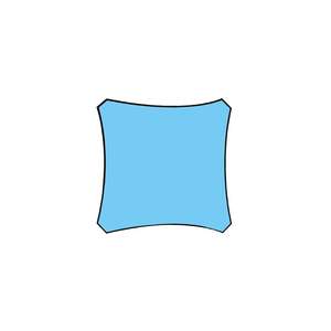 Perel <b>SHADE</b> SAIL - SQUARE - 3.6 x 3.6 m - COLOUR: SKY BLUE - Product Image 3