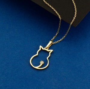 Pendente <span class=keywords><strong>per</strong></span> gatti in oro 18k placcato in Nickle Free piccolo gioiello con testa di gatto impermeabile lucidata <span class=keywords><strong>per</strong></span> gli <span class=keywords><strong>amanti</strong></span> <span class=keywords><strong>degli</strong></span> <span class=keywords><strong>animali</strong></span> regalo <span class=keywords><strong>per</strong></span> gli <span class=keywords><strong>amanti</strong></span> dei gatti - Product Image 4