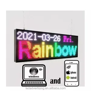 Custom Indoor Outdoor P10 Full Color LED Running Text Sign RGB Display Scrolling Wifi Programmable Message Led Scroll Screen