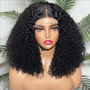 Peluca frontal de encaje sin pegamento, estilo afro rizado, bob corto, 4x4, 13x4, 5x5, rizado con volumen, para mujer, de cabello humano virgen vietnamita, al por mayor - Product Image 3