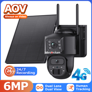 Caméra de sécurité solaire PTZ Uboxpro 6MP 4G, double caméra solaire extérieure 4G, vision couleur étanche, caméra de sécurité solaire 4G - Product Image 2