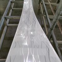 Plaques de plafond en PVC à motif de ligne argentée ondulée de 200 mm, effet vague d'eau, étanches, pour la décoration intérieure d'hôtel